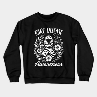 Rare Disease Zebra Rare Disease Day Rare Disease Awareness Crewneck Sweatshirt